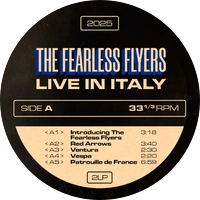 THE FEARLESS FLYERS アナログレコード Vinyl - The Fearless Flyers - Live in Italy - Diggers Factory