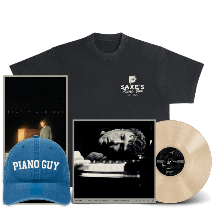 JP Saxe — Okay Piano Guy : Fan Pack - D2C Exclusive Vinyl , Piano Bar T-shirt & Hat