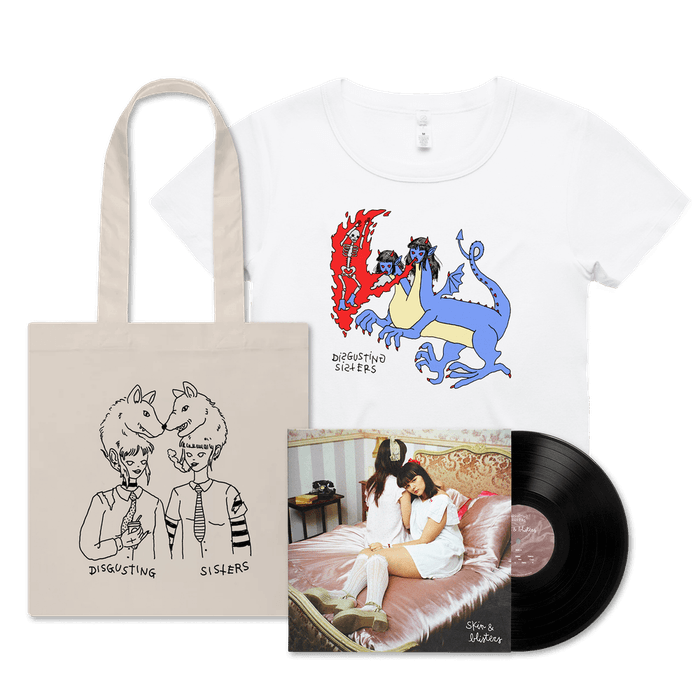 Merch - Disgusting Sisters -  Skin & Blisters LP + Tote Bag + Choice of T-Shirt Bundle