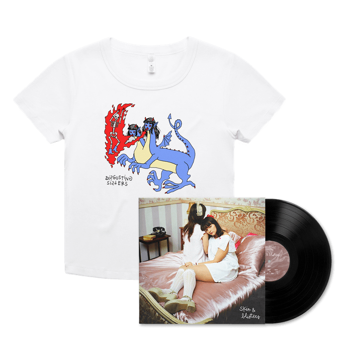 Merch - Disgusting Sisters -  Skin & Blisters LP + Choice of T-Shirt Bundle (hover)