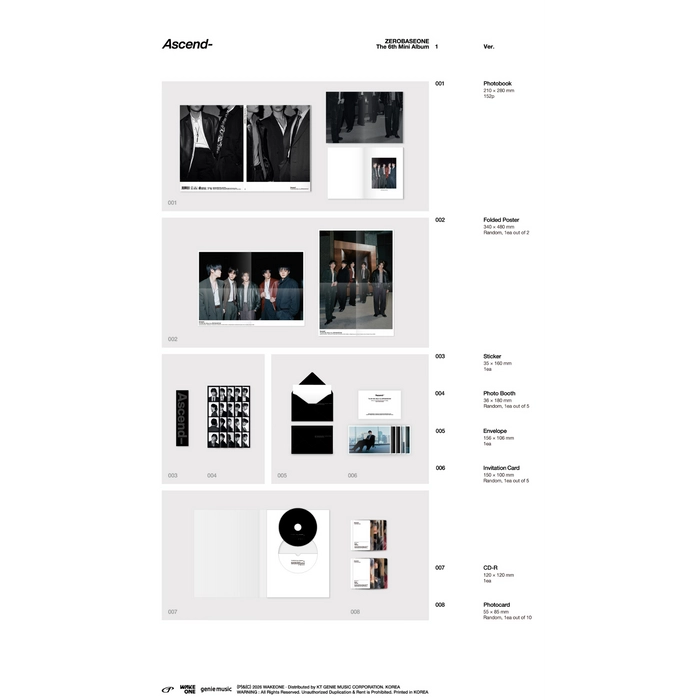 Cd - ZEROBASEONE - The 6th Mini Album [Ascend-] (1 ver. / 10 ver