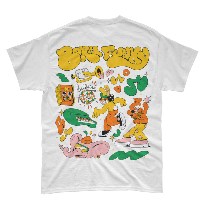 Merch - Bellaire - Born Funky - White Tee