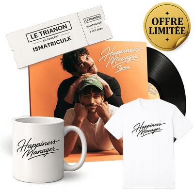 Bundle - Ismatricule - Happiness Manager (Full Pack : vinyle dédicacé, tee shirt, concert & mug)