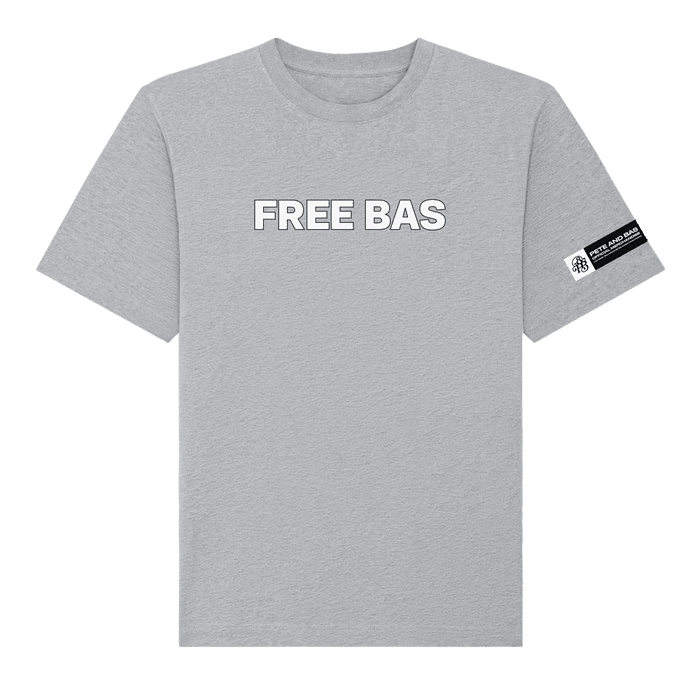 Merch - Pete & Bas - Free Bas - Grey Tee