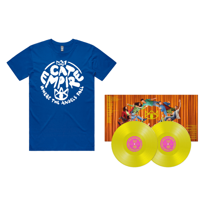 Merch - The Cat Empire - Where The Angels Fall Vinyl + Tee Bundle [w/ Blue Tee]