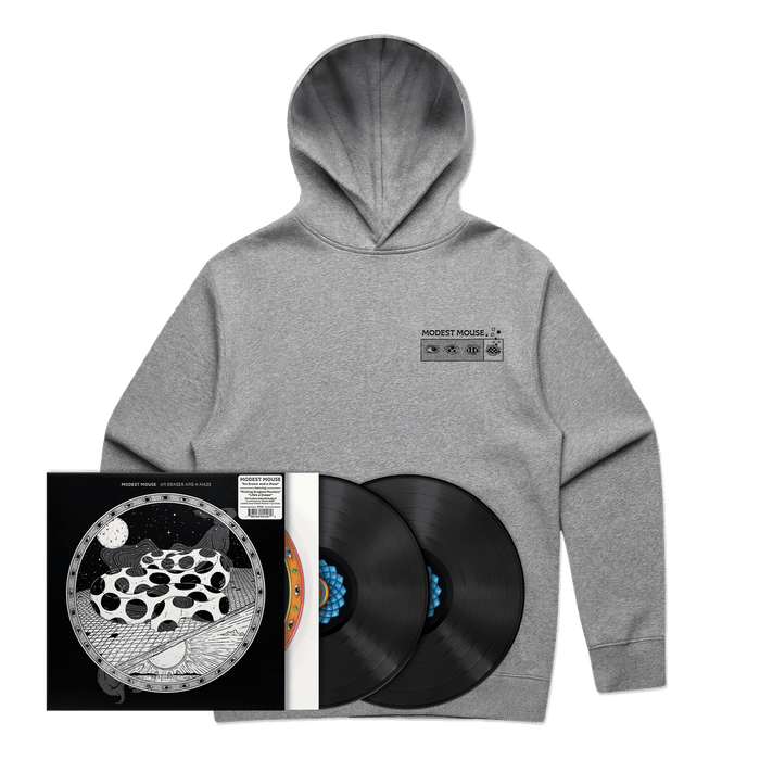 Bundle - Modest Mouse - An Eraser and a Maze (Black 2xLP) + Hoodie Fanpack
