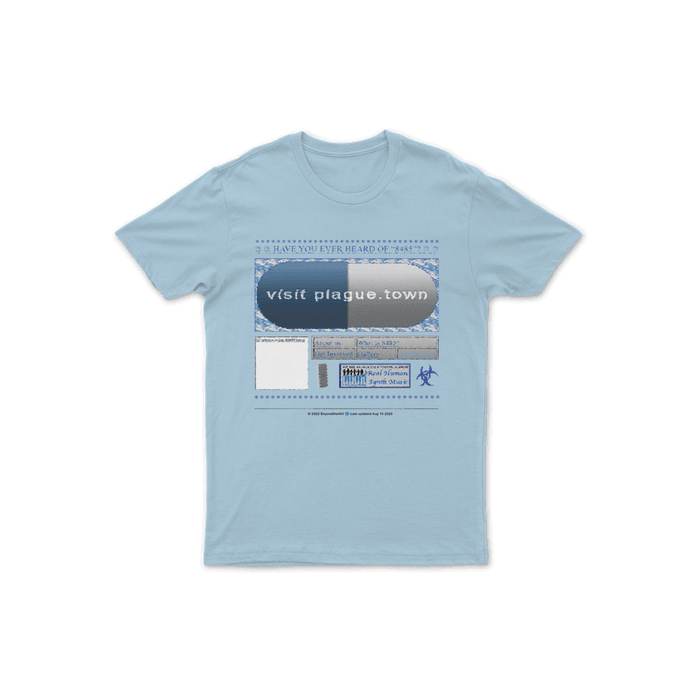 Vinyl - 8485 - plague.town T-shirt (Light Blue)