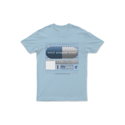 Vinyl - 8485 - plague.town T-shirt (Light Blue)