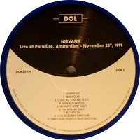 Vinyl - Nirvana - Live At Paradiso. Amsterdam November 25. 1991
