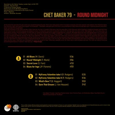 Vinyl - Chet Baker - Round Midnight 79 - Diggers Factory