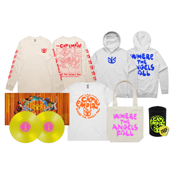 Merch - The Cat Empire - Where The Angels Fall Big Bundle [w/ White/Orange Tee]