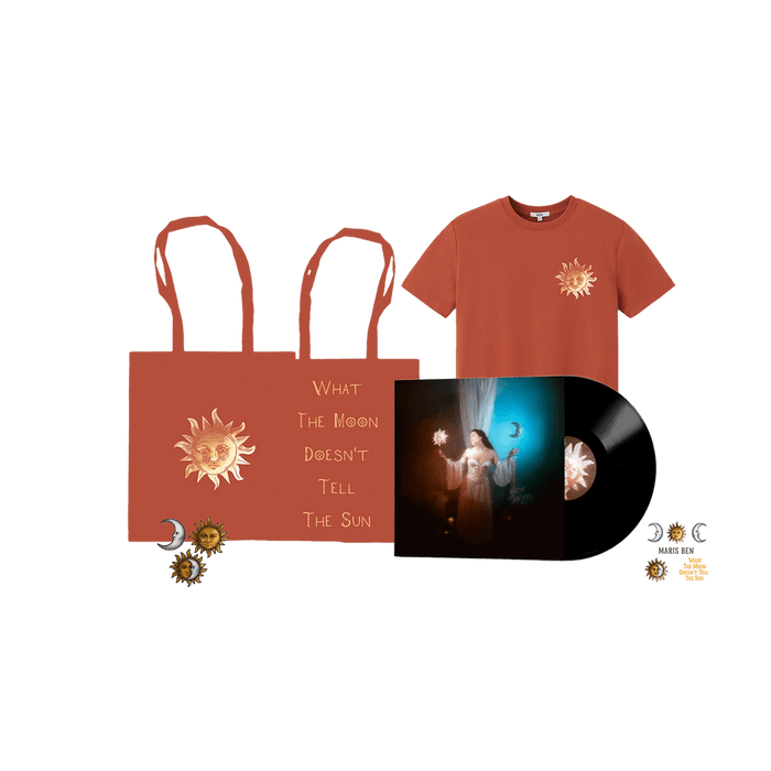 Bundle - MARIS BEN - What The Moon Doesn't Tell The Sun - Premium Sun Pack (vinyl + t-shirt + tote bag + pins + stickers)