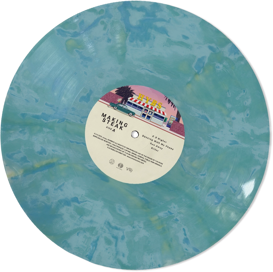 HYBS 「 Making Steak」 ORANGE VINYL Earthtone Records | HYBS : MAKING STEAK 1LP Transparent