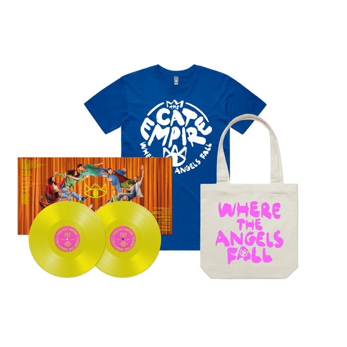 Merch - The Cat Empire - Where The Angels Fall Tee + Tote Bundle [w/ Blue Tee]